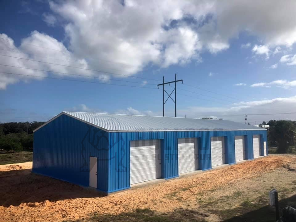 blue custom metal garage in arizona
