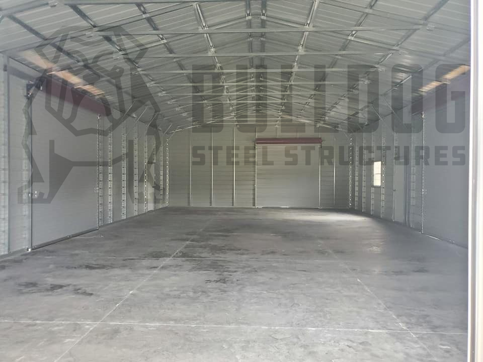 inside of a metal garage