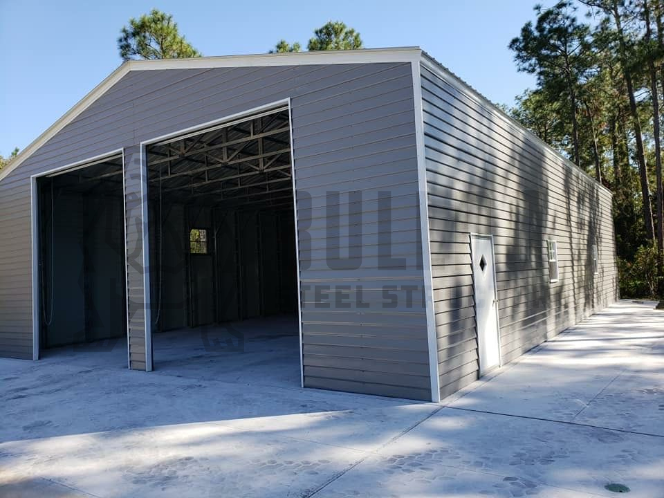 commercial metal building with lap siding