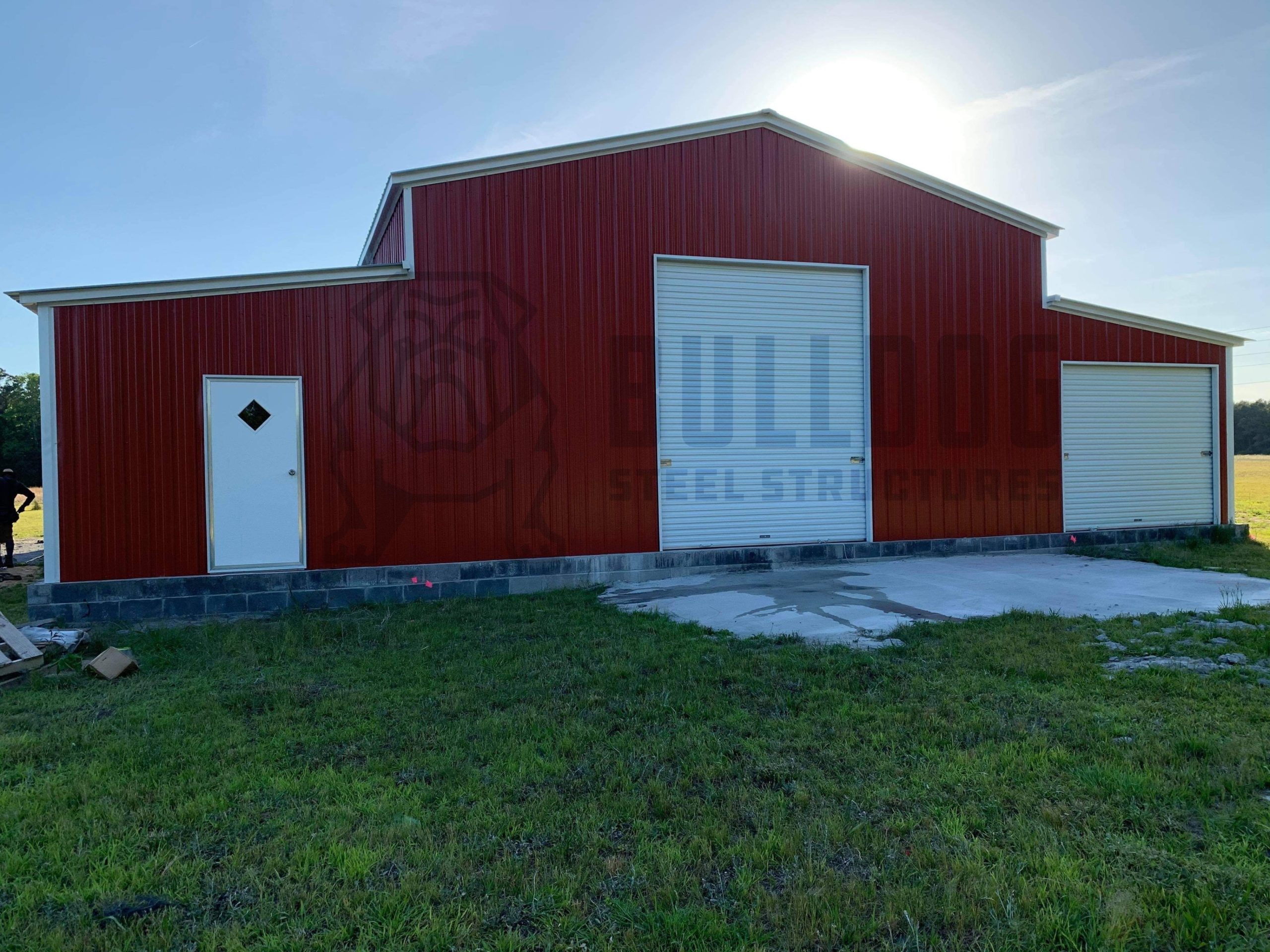 Exterior of barn with red walls